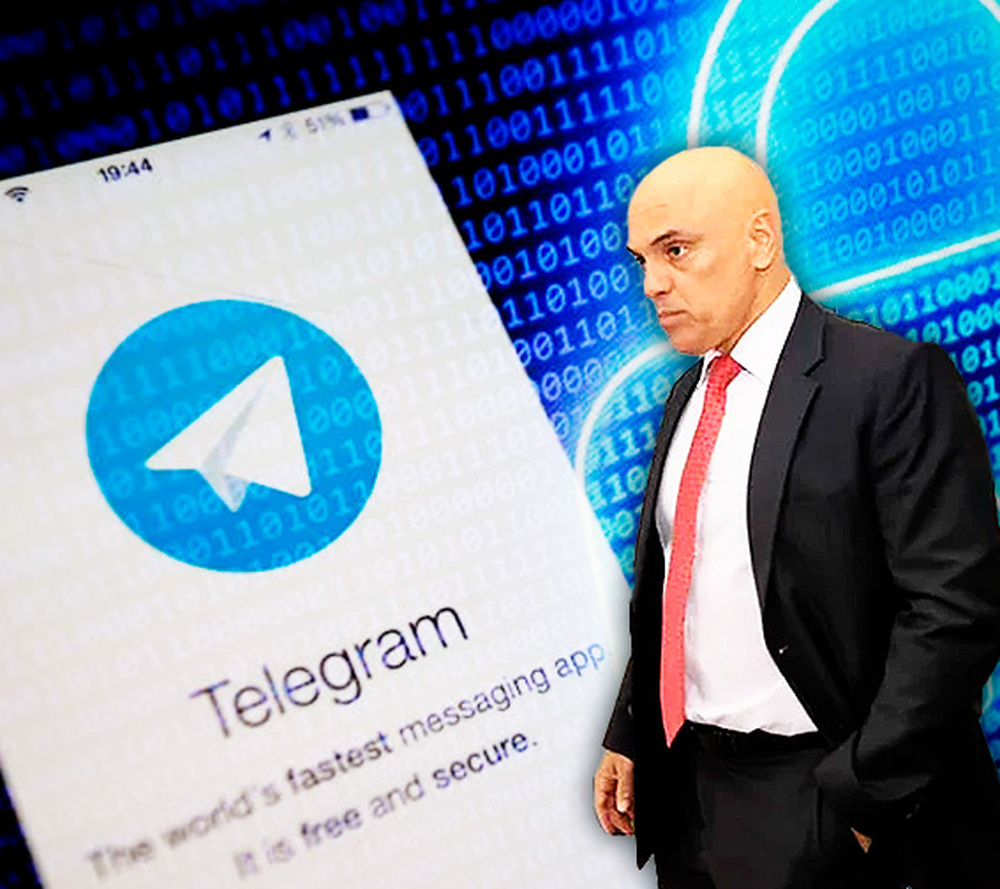 Após ameaça de Moraes, Telegram apaga mensagem contra PL das Fake News
