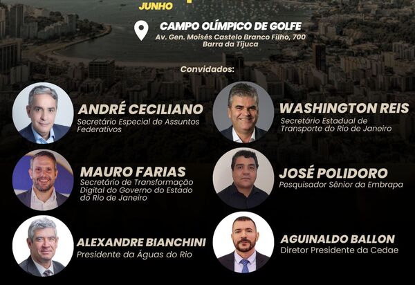 André Ceciliano, Whashington Reis, Mauro Farias, Alexandre Bianchini, Aguinado Ballon e José Polidoro participaram do Integra 2023 no Golfe Olímpico, dia 19 de junho 