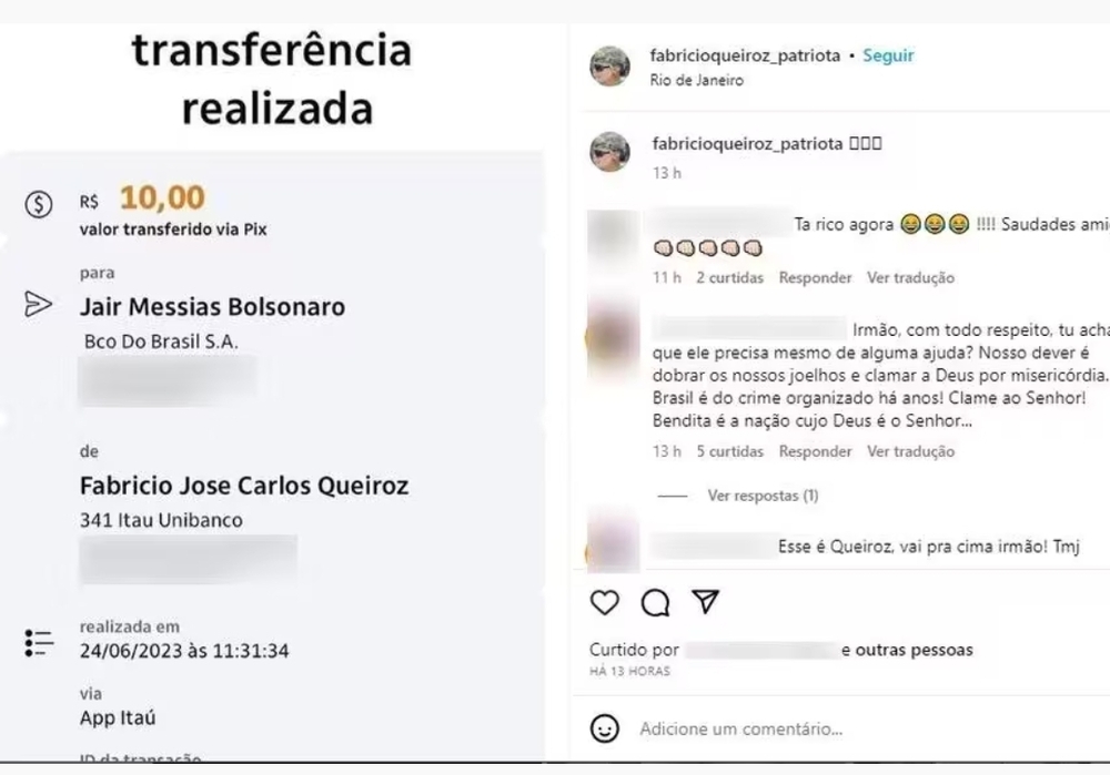 Queiroz participa de campanha e doa R$ 10 para Jair Bolsonaro