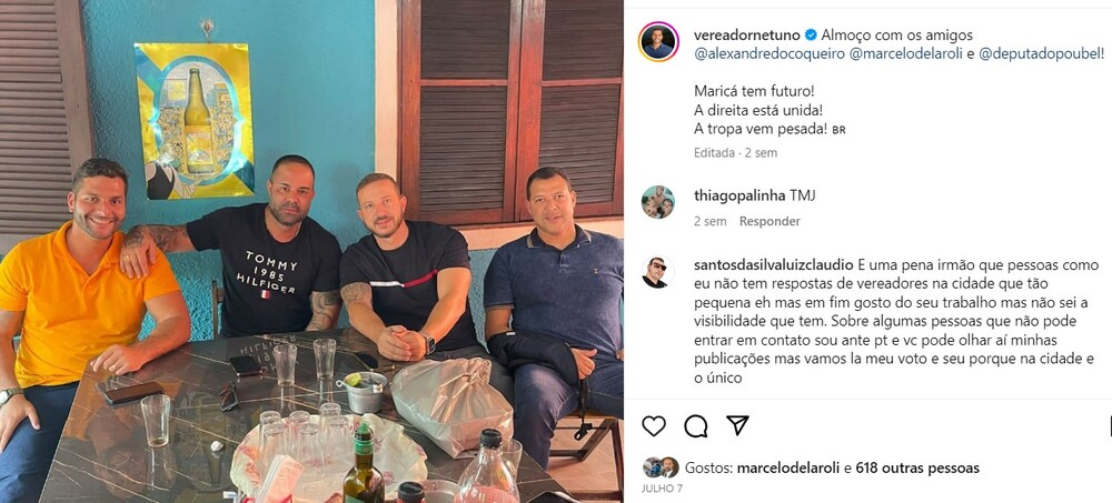 Direita promete união em Maricá: Alexandre do Coqueiro, reune Delaroli, Poubel e Netuno em seu Restaurante