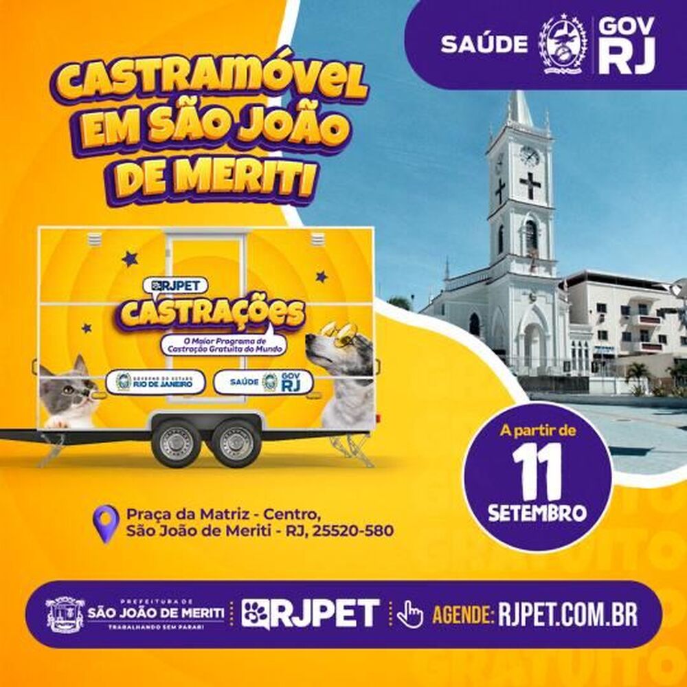 Castramóvel do RJPET estará em São João de Meriti por duas semanas