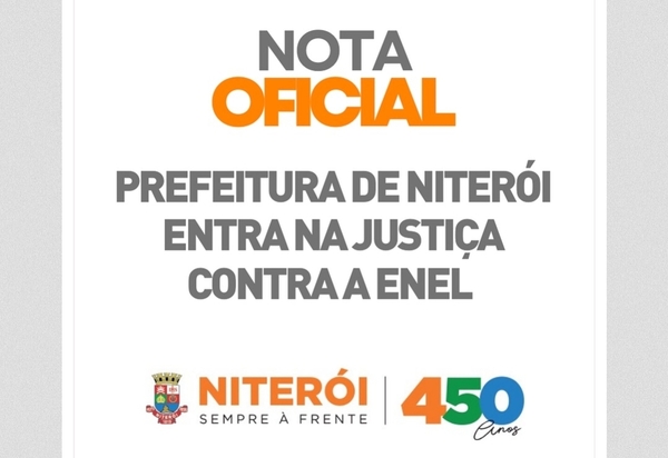 Prefeitura de Niterói entra na Justiça contra Enel