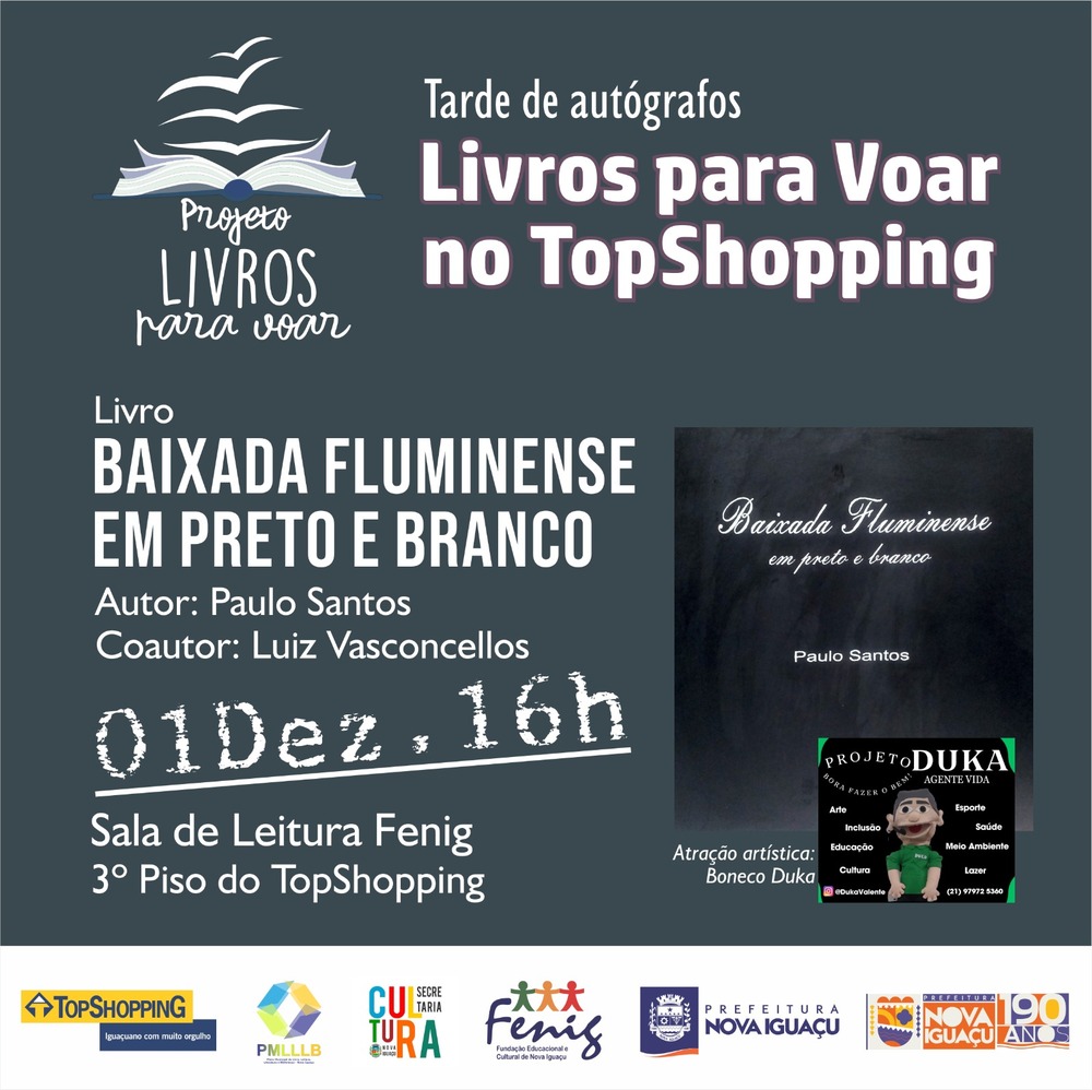 Tarde de Autógrafos: Livro Baixada Fluminense em preto e branco na Sala Fenig