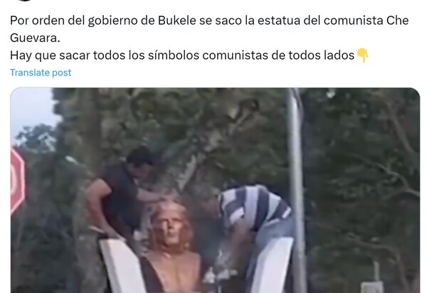 Javier Milei celebra e revive a decisão de Bukele de retirar a estátua de Che Guevara em El Salvador em 2023