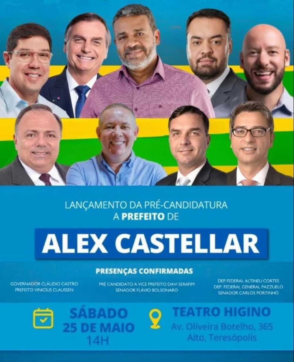 Alex Castellar confirma pré-candidatura à prefeitura de Teresópolis neste sábado, 25 de maio, às 14h, no Teatro Higino