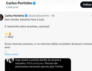 Portinho é anunciado coordenador da campanha de Ramagem e começa quebrando o pau com Paes nas redes