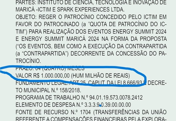 Prefeitura de Maricá joga dinheiro público no ralo com patrocínio milionário para evento de energia na Barra da Tijuca