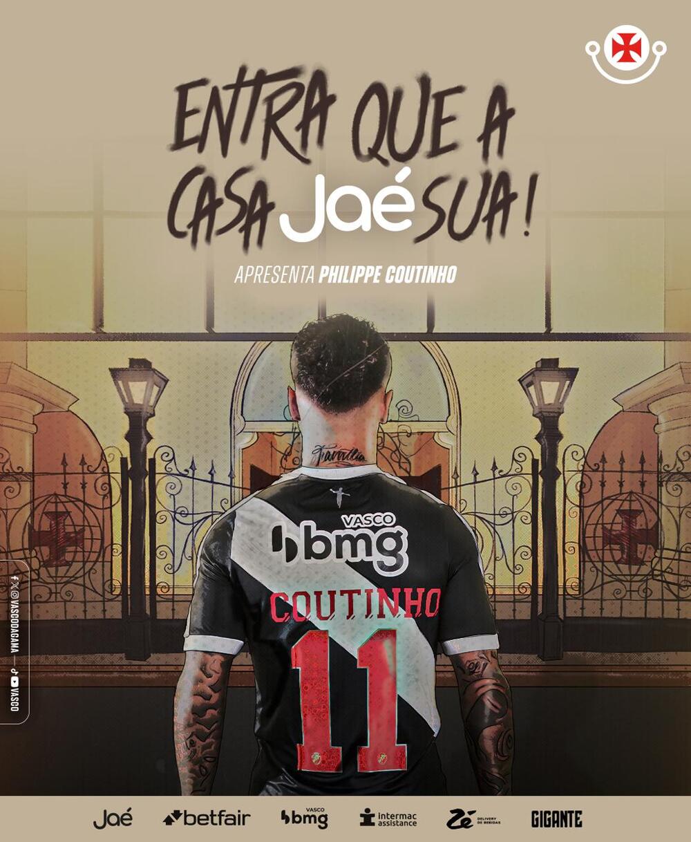 Jaé leva o torcedor do Vasco para a apresentação do jogador Philippe Coutinho