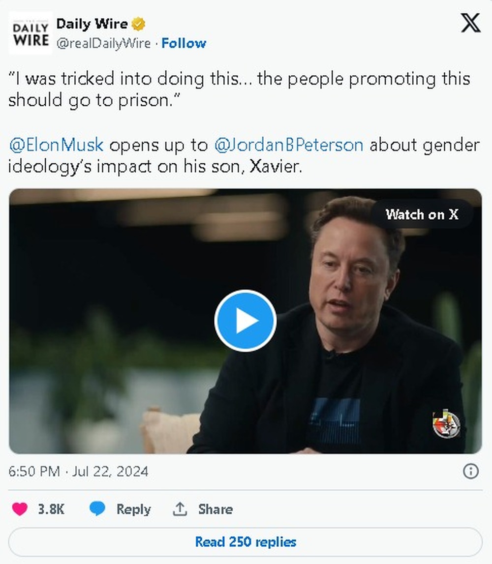 Elon Musk Critica Cultura “Woke” e Ataca Filha Transgênero em Entrevista 