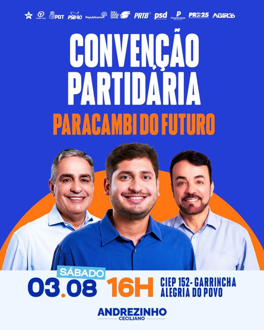 Convenções na Baixada: Celso do Alba em Caxias e Andrezinho Ceciliano em Paracambi oficializam suas candidaturas