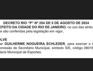 Renomeação de Guilherme Schleder à Secretaria de Esportes do Rio: Um Olhar Jurídico