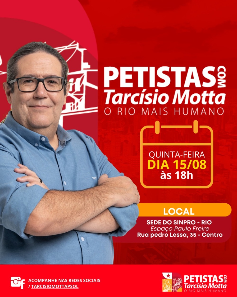 Lançamento da Frente Petistas com Tarcísio: Esposo da Presidente Nacional do PT Lindbergh Farias convoca citando Lula