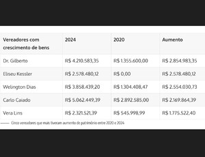 Patrimônio em alta: Veja os vereadores mais prósperos e os mais duros do Rio