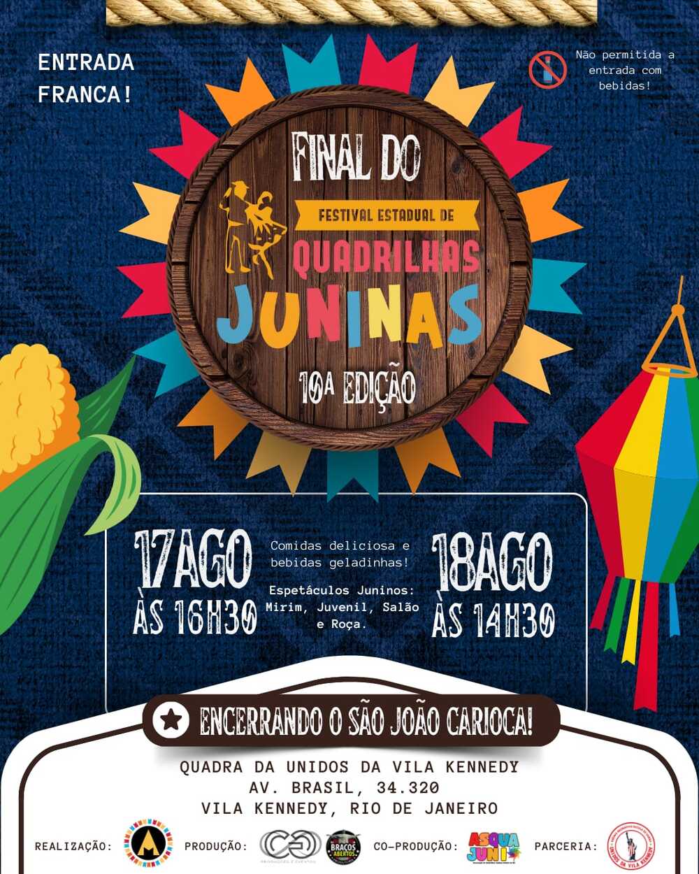 A final da décima edição do Festival Estadual de Quadrilhas Juninas chega neste final de semana(17 e 18). 