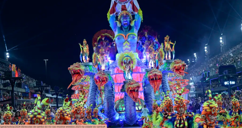 Escolas de samba do Rio vão mostrar enredos 2025 na Cidade do Samba