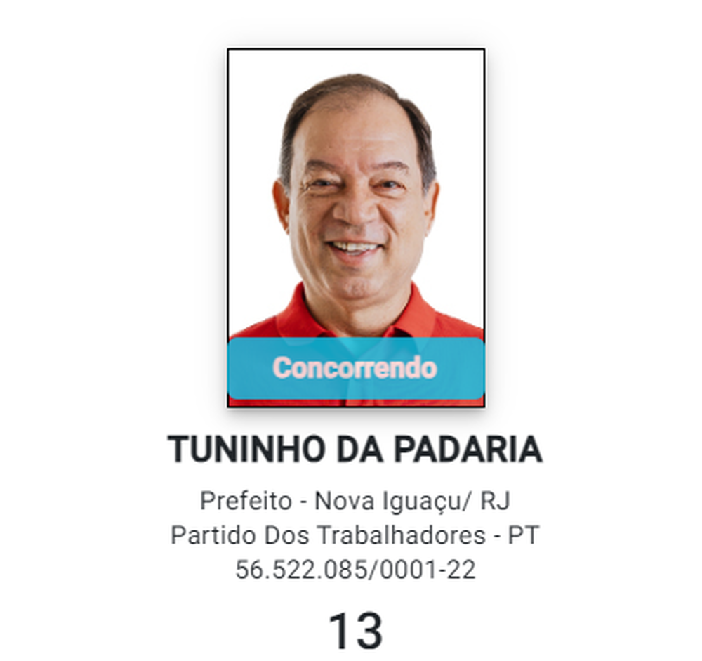 Nova Iguaçu: Candidatura de Tuninho da Padaria é indeferida pela Justiça Eleitoral, mas candidato do PT contesta