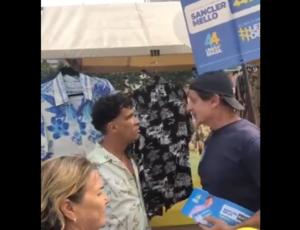 Vídeo mostra Candidato a vereador Sancler Mello sendo ameaçado de morte por apoiador de Eduardo Paes após fazer campanha na orla do Recreio dos Bandeirantes