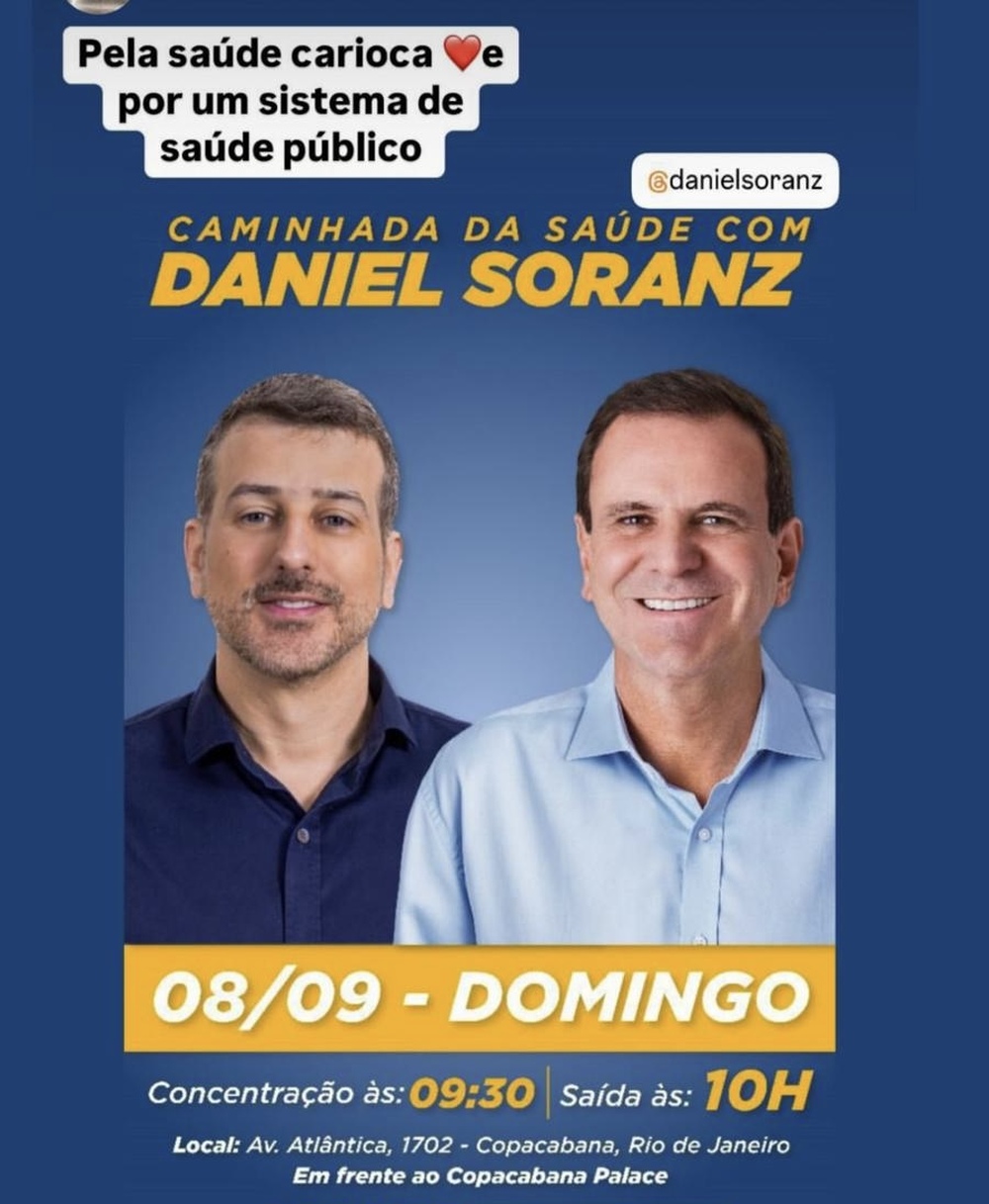 Daniel Soranz convoca Cariocas para marchar com Eduardo Paes pela saúde pública em Copacabana