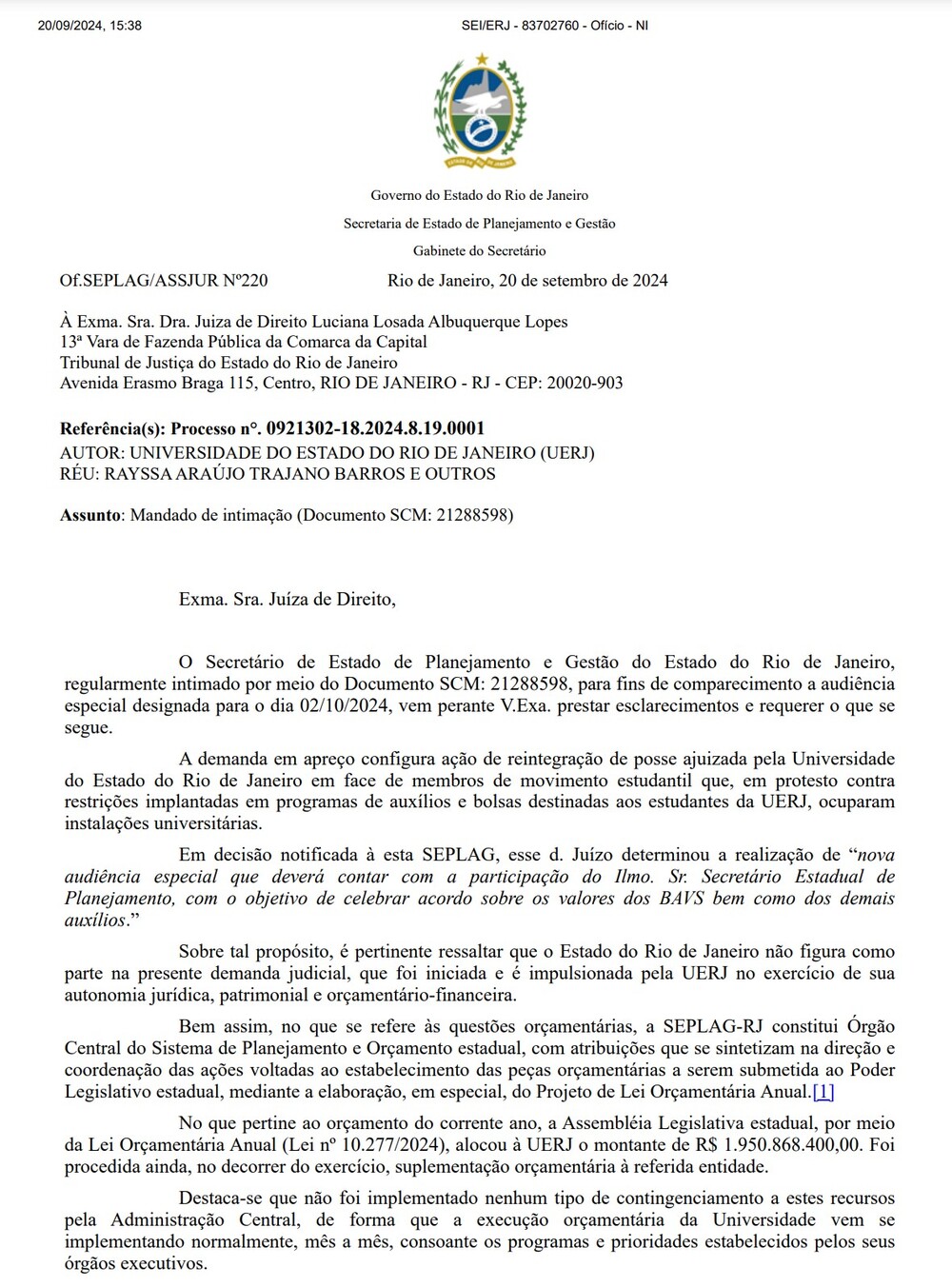 R$ 1,950 bilhões: Secretário Adilson Maciel confirma que orçamento de 2024 da UERJ é maior já concedido à universidade 