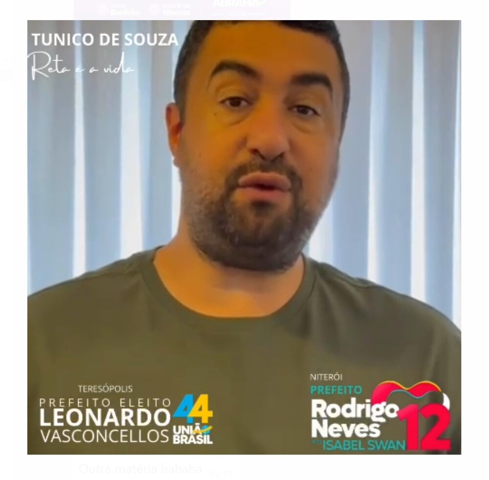 'Bota fé no 12': Prefeito eleito de Teresópolis Leonardo Vasconcellos declara apoio a Rodrigo Neves