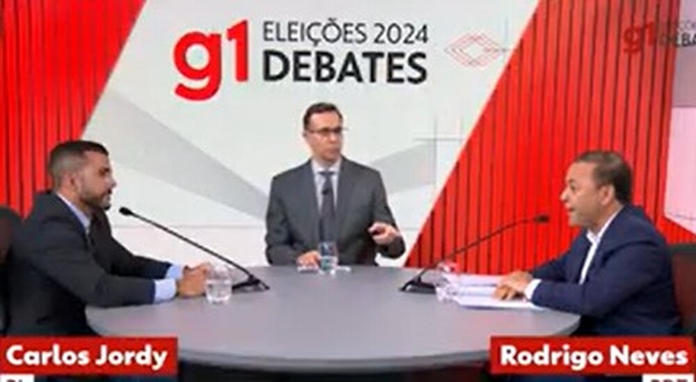 Rodrigo Neves expõe Jordy no debate do G1