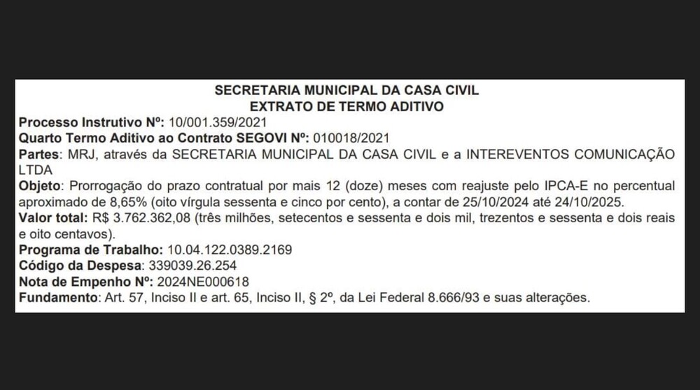 R$ 56 milhões: Contrato milionário com a Intereventos: O que a prefeitura do Rio tem a esconder? Vereadores investigam