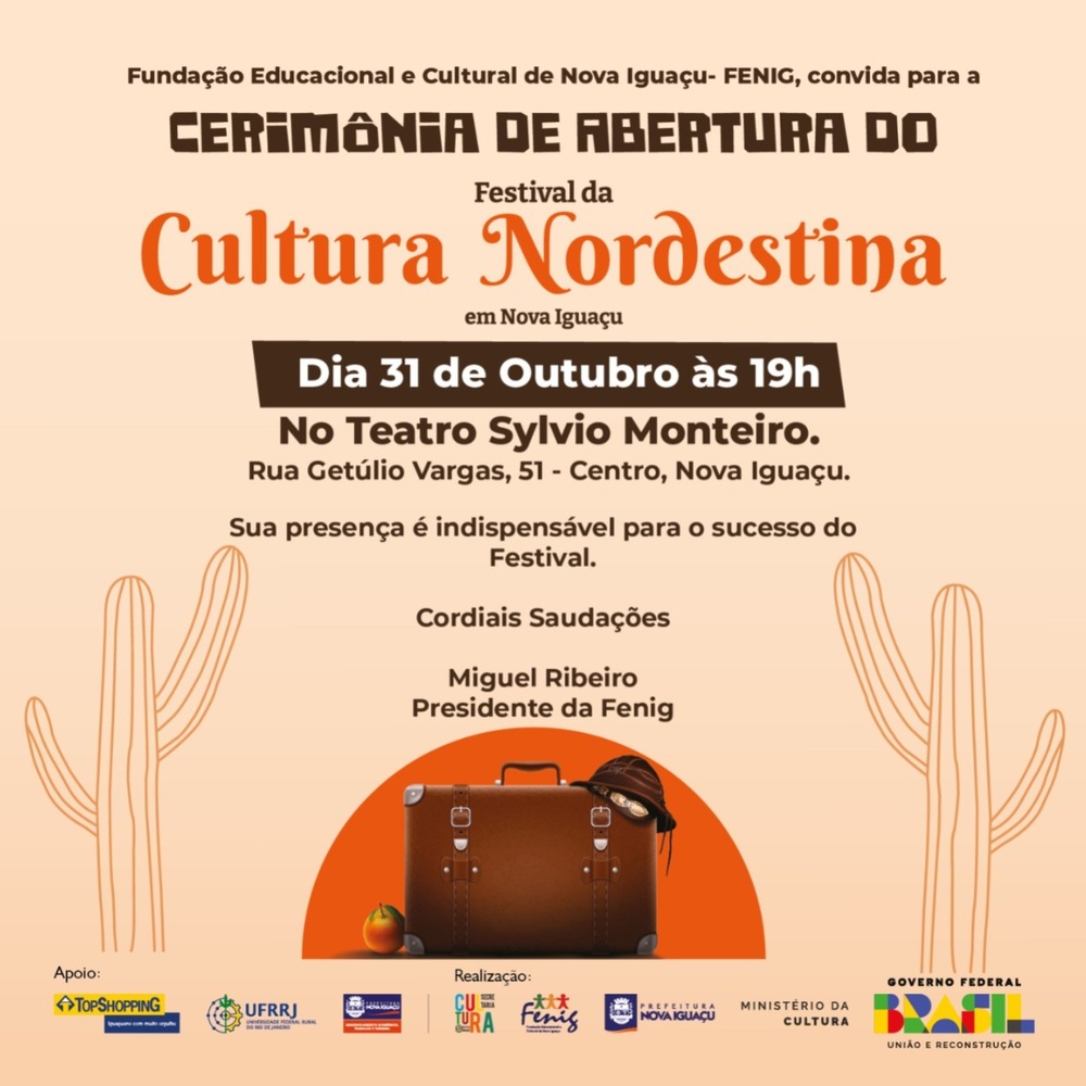 Festival da Cultura Nordestina oferece 50 atrações gratuitas em Nova Iguaçu