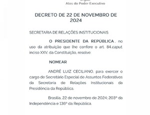 Após eleger seu filho prefeito de Paracambi, Ceciliano reassume papel estratégico no governo federal.