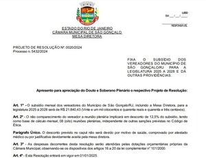 Enquanto o povo de São Gonçalo aperta o cinto, Prefeito Bolsonarista aumenta de R$ 20,8 mil para R$ 23,8 mil seu salário