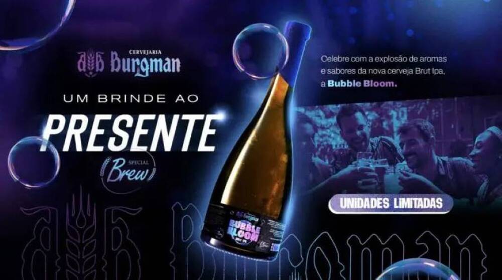 Cervejaria Burgman lança Bubble Bloom, Brut IPA com experiência sensorial única