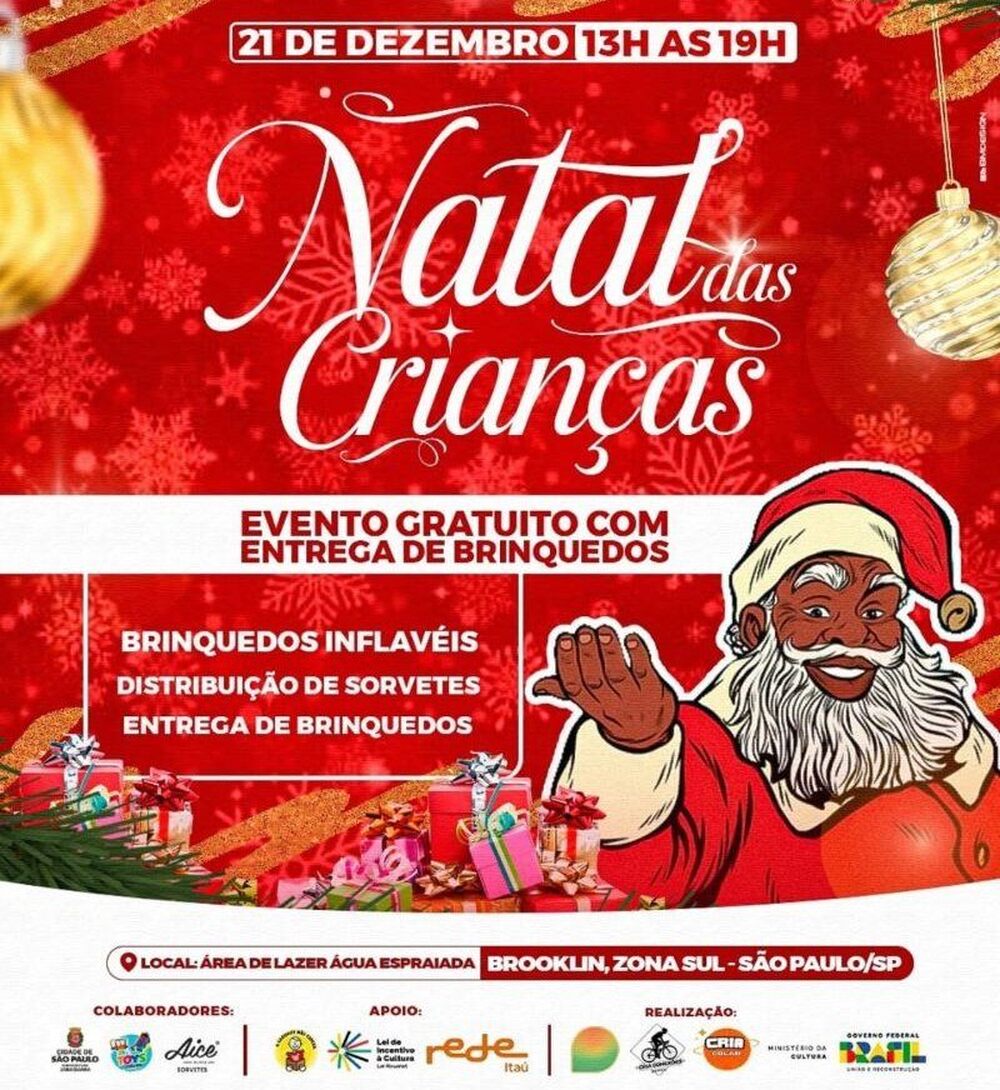 Instituto Cria Conexões realiza festa de Natal para crianças na Espraiada, zona sul de São Paulo