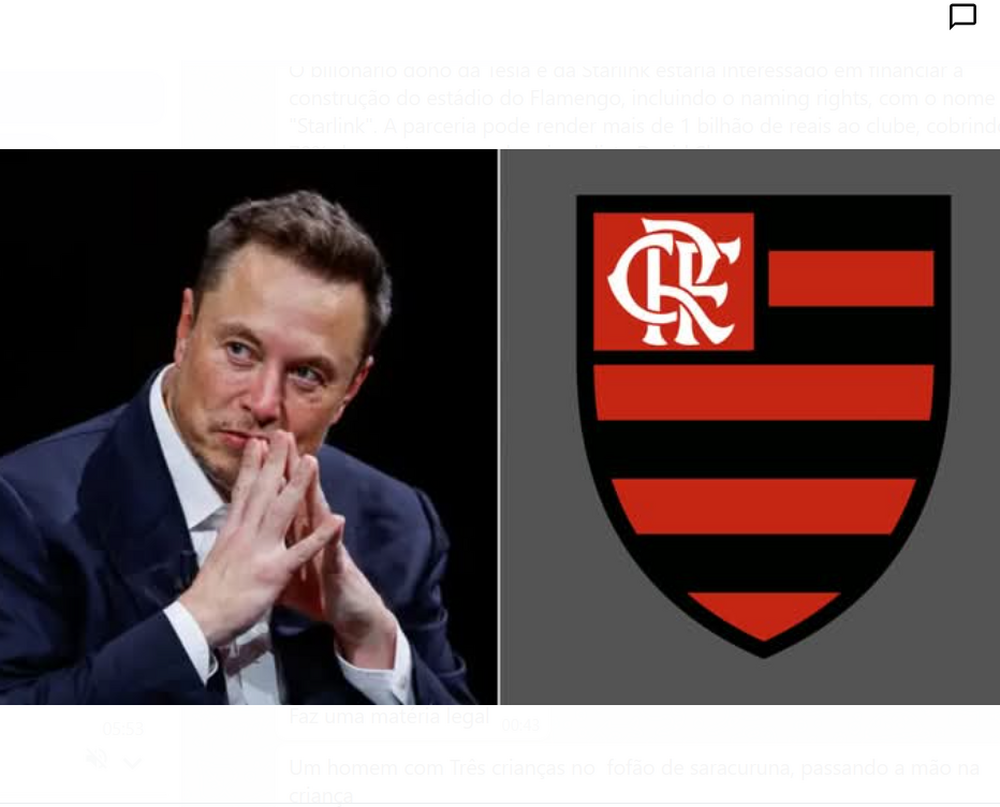 Será que Bap vai vender o Flamengo? Elon Musk Mira Estádio do Flamengo