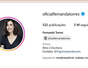 Fernanda Torres chega a 3 milhões de seguidores no Instagram após vencer Globo de Ouro