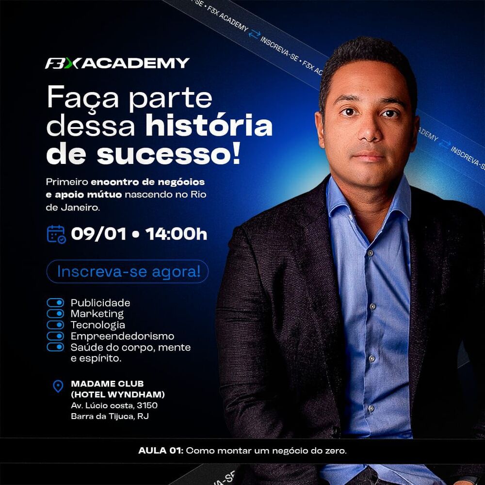 Rio de Janeiro dá início a um projeto transformador: F3X Academy, a revolução na capacitação empresarial e pessoal