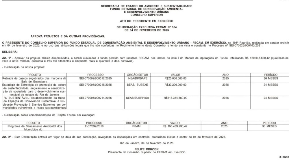 Da Baía às Comunidades: Fecam Anuncia Investimento de R$ 464 Milhões que Prometem Transformar o Rio