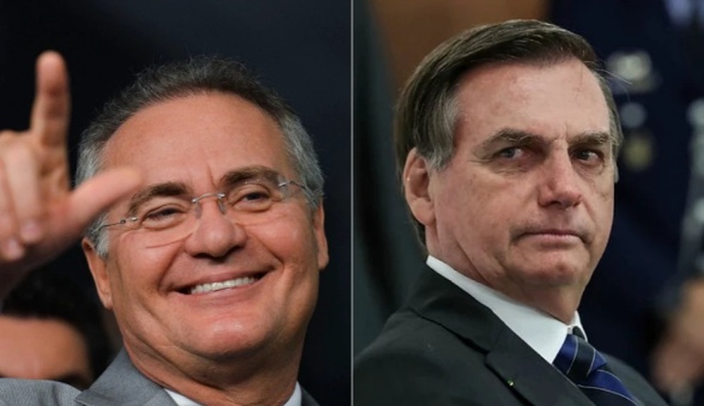 Bolsonaro sob o tom contra Renan Calheiros e declara que gostaria de estar na CPI da Covid 