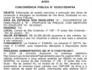 SEINFRA abre concorrência pública para obra de 43 milhões em Vila Nova