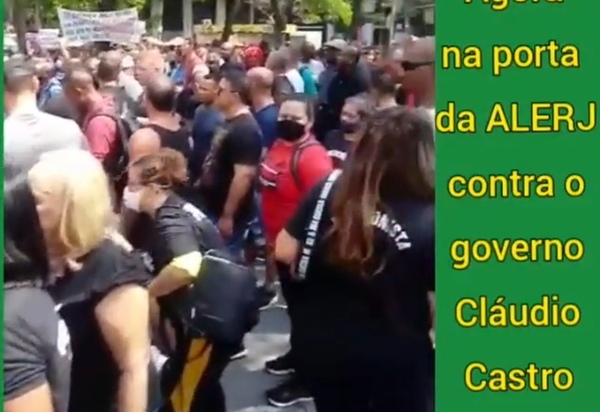 Vídeo: Servidores protestam na Alerj contra medidas de Claudio Castro