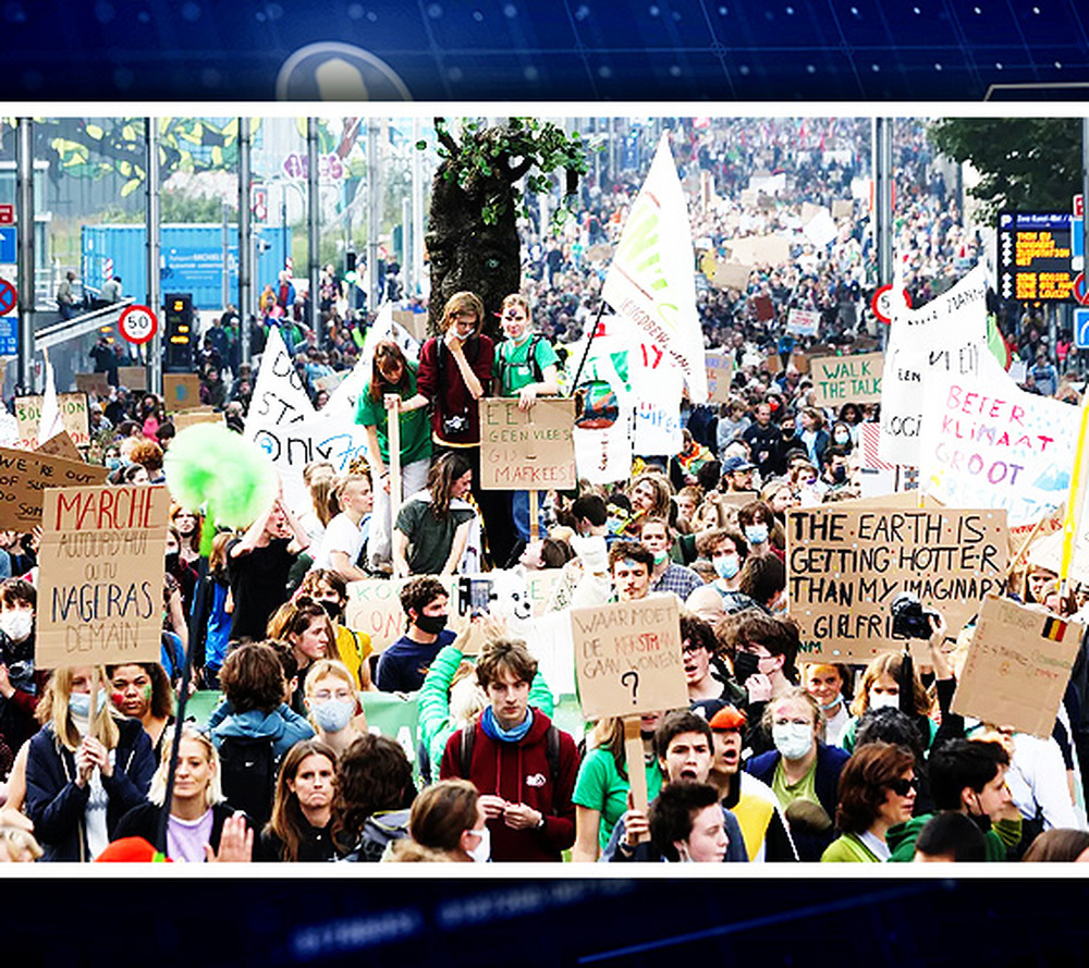Manifestação em Bruxelas pelo clima reúne dezenas de milhares de pessoas