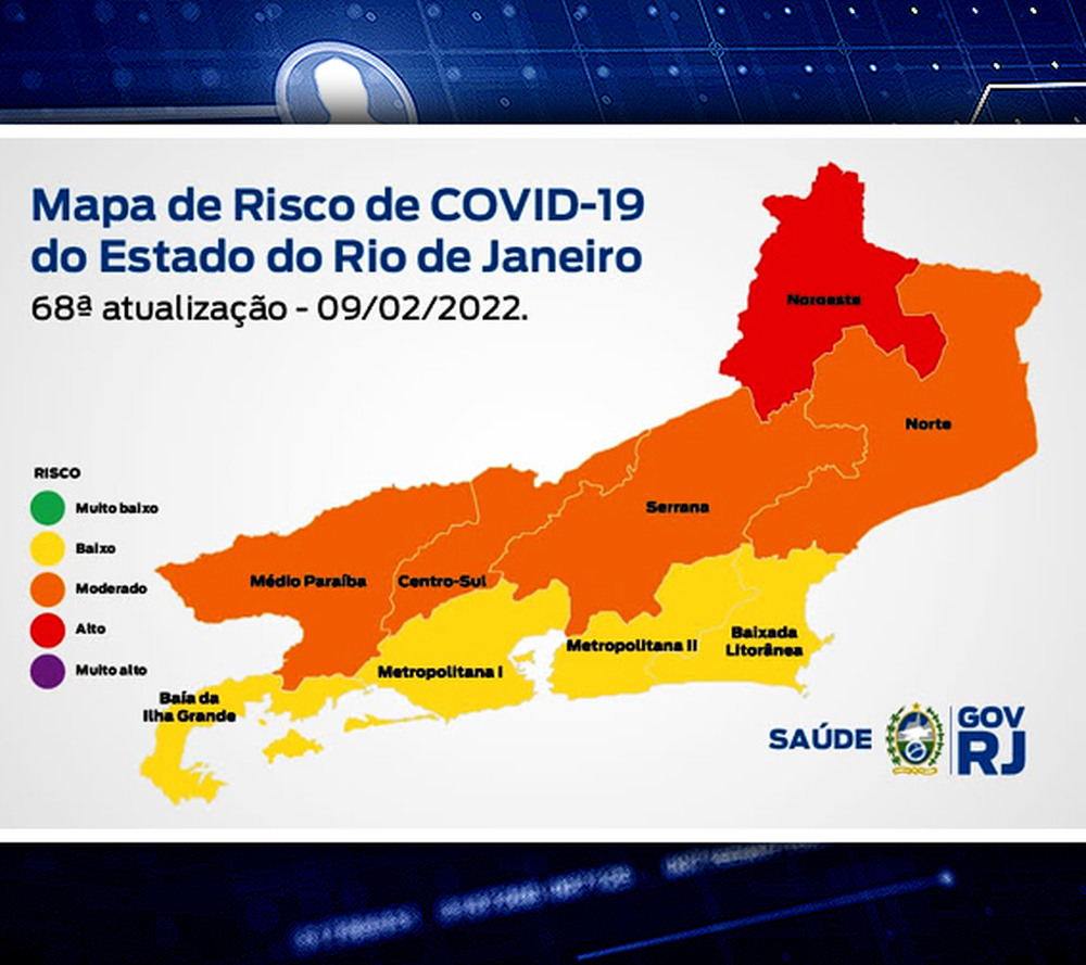 Mapa de Risco da Covid: RJ volta para a bandeira amarela, de baixo risco