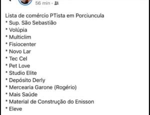 FASCISMO em Porciuncula: Bolsonaristas cometem crime fazendo lista de boicote a comerciantes que supostamente apoiaram Lula 