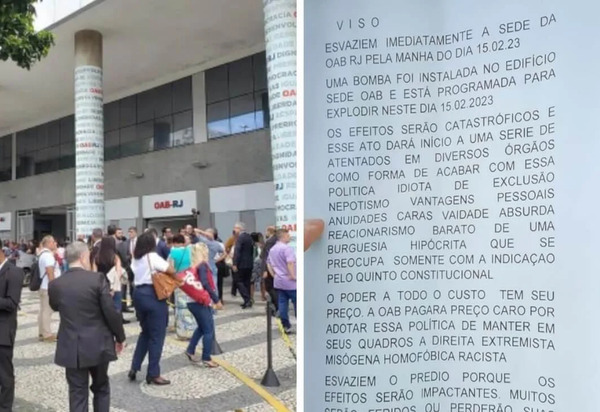 Advogado investigado é o principal suspeito de ameaça terrorista à OAB-RJ